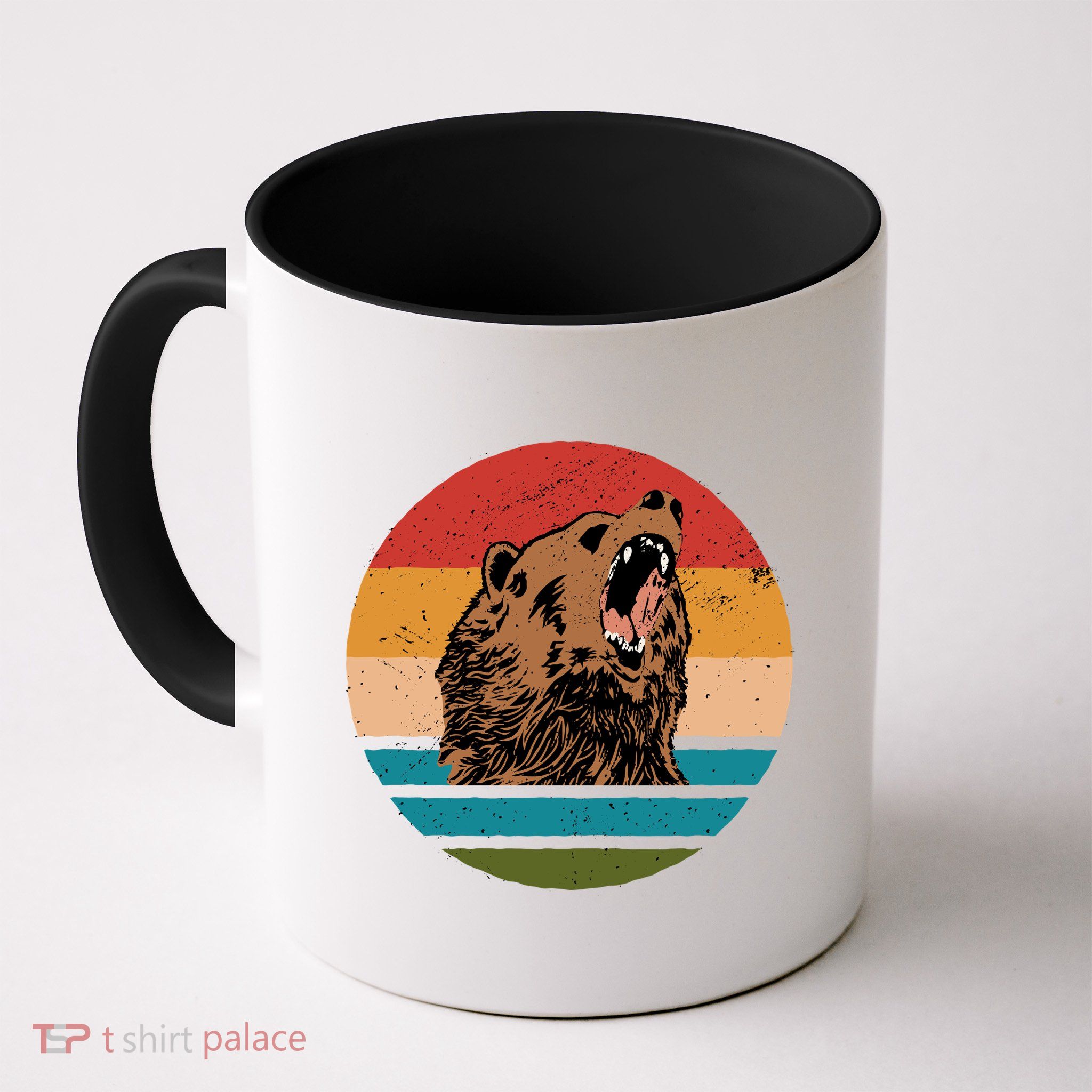 Sunset Retro Wild Bear Mug