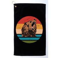 Sunset Retro Wild Bear Golf Towel
