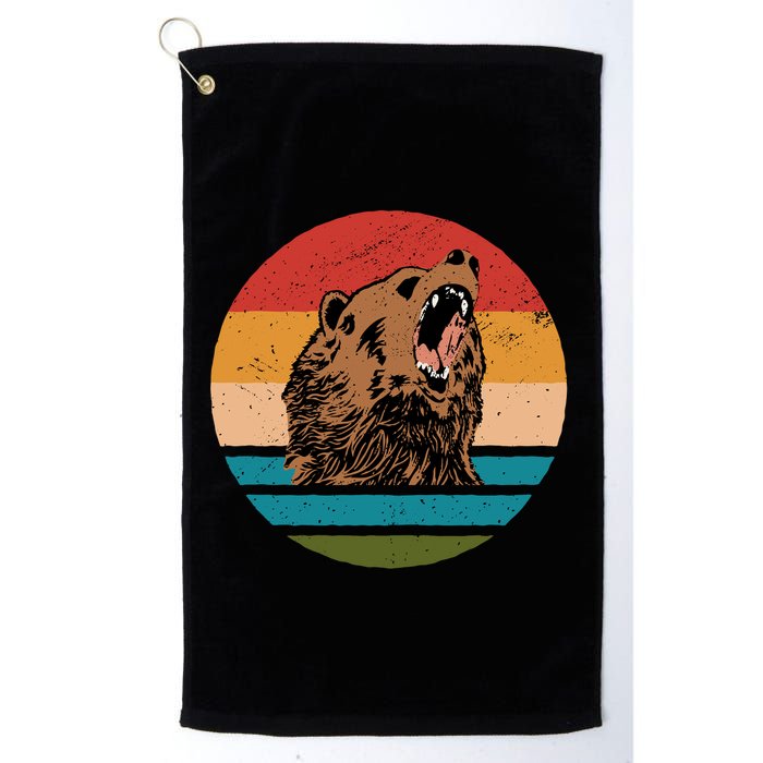 Sunset Retro Wild Bear Golf Towel