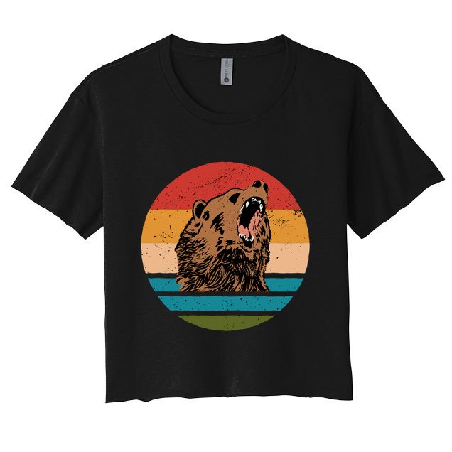 Sunset Retro Wild Bear Crop Top