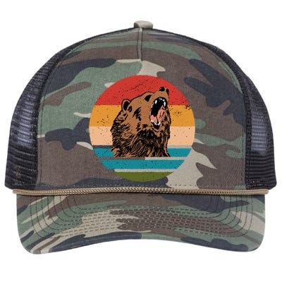 Sunset Retro Wild Bear Retro Rope Trucker Hat Cap