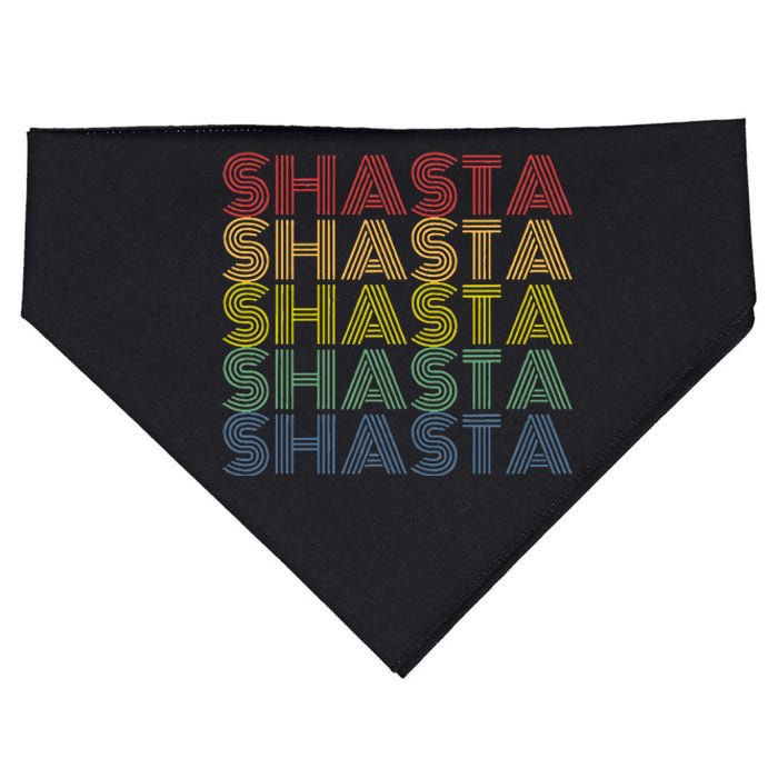 Shasta Retro Wordmark Pattern USA-Made Doggie Bandana