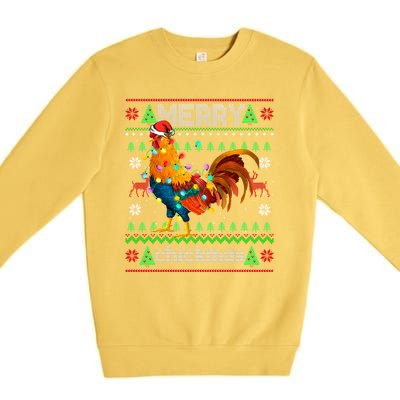 Santa Rooster Xmas Premium Crewneck Sweatshirt