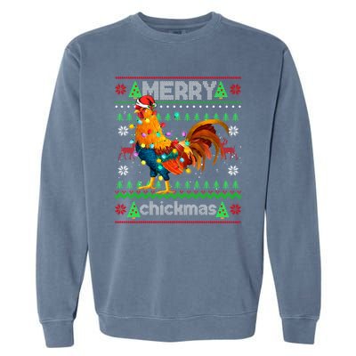 Santa Rooster Xmas Garment-Dyed Sweatshirt