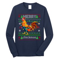 Santa Rooster Xmas Long Sleeve Shirt