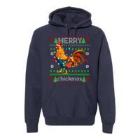 Santa Rooster Xmas Premium Hoodie