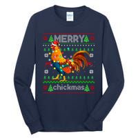 Santa Rooster Xmas Tall Long Sleeve T-Shirt