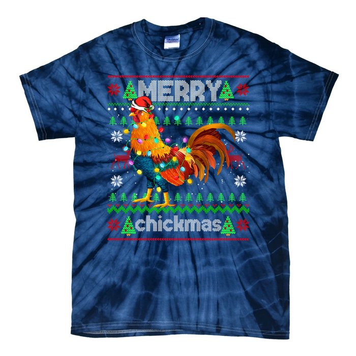 Santa Rooster Xmas Tie-Dye T-Shirt