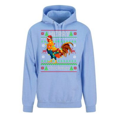 Santa Rooster Xmas Unisex Surf Hoodie