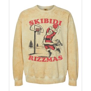 S.K.I.B.I.D.I Riz Zmas Christmas Riz Z Santa Claus Basketball Colorblast Crewneck Sweatshirt