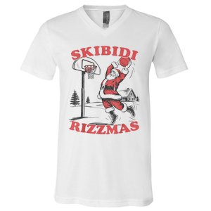 S.K.I.B.I.D.I Riz Zmas Christmas Riz Z Santa Claus Basketball V-Neck T-Shirt