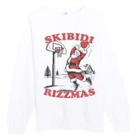 S.K.I.B.I.D.I Riz Zmas Christmas Riz Z Santa Claus Basketball Premium Crewneck Sweatshirt