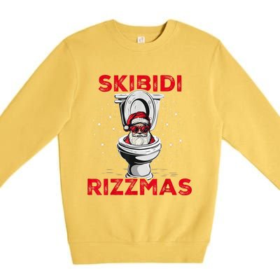 S.K.I.B.I.D.I Riz Zmas Christmas Riz Z Santa Claus Funny Premium Crewneck Sweatshirt