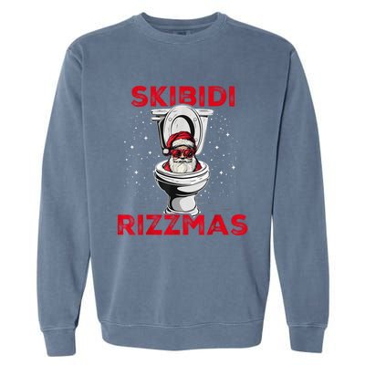 S.K.I.B.I.D.I Riz Zmas Christmas Riz Z Santa Claus Funny Garment-Dyed Sweatshirt