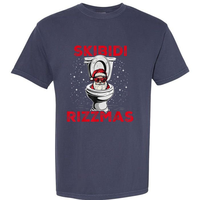 S.K.I.B.I.D.I Riz Zmas Christmas Riz Z Santa Claus Funny Garment-Dyed Heavyweight T-Shirt