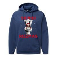 S.K.I.B.I.D.I Riz Zmas Christmas Riz Z Santa Claus Funny Performance Fleece Hoodie