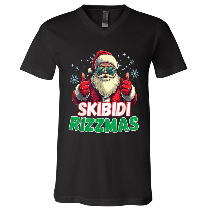 S.K.I.B.I.D.I Riz Zmas Christmas Riz Z Santa Claus Charisma K.I.D. Cool V-Neck T-Shirt