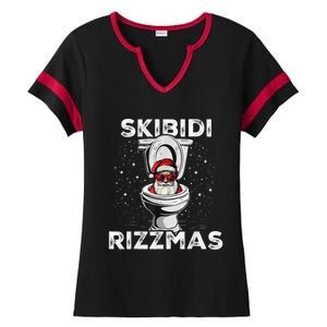 S.K.I.B.I.D.I Riz Zmas Funny Toilet Santa White Elephant Christmas Ladies Halftime Notch Neck Tee