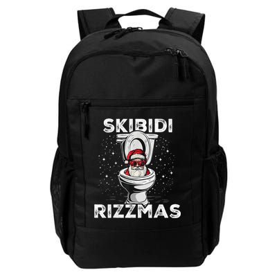 S.K.I.B.I.D.I Riz Zmas Funny Toilet Santa White Elephant Christmas Backpack