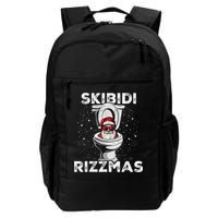 S.K.I.B.I.D.I Riz Zmas Funny Toilet Santa White Elephant Christmas Backpack