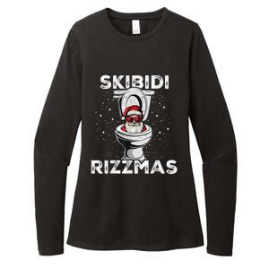 S.K.I.B.I.D.I Riz Zmas Funny Toilet Santa White Elephant Christmas Womens CVC Long Sleeve Shirt