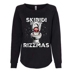 S.K.I.B.I.D.I Riz Zmas Funny Toilet Santa White Elephant Christmas Womens California Wash Sweatshirt