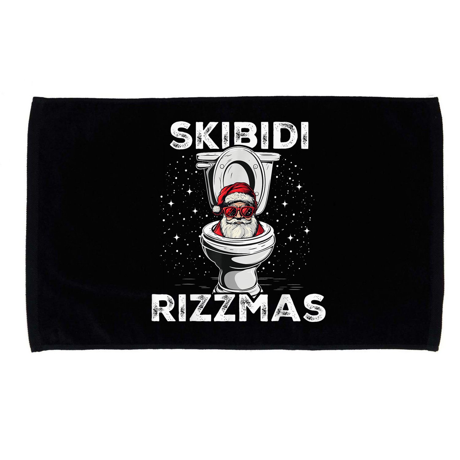 S.K.I.B.I.D.I Riz Zmas Funny Toilet Santa White Elephant Christmas Microfiber Hand Towel