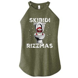 S.K.I.B.I.D.I Riz Zmas Funny Toilet Santa White Elephant Christmas Women's Perfect Tri Rocker Tank