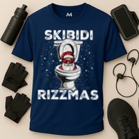 S.K.I.B.I.D.I Riz Zmas Funny Toilet Santa White Elephant Christmas Performance Shirt
