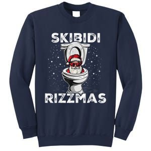 S.K.I.B.I.D.I Riz Zmas Funny Toilet Santa White Elephant Christmas Sweatshirt