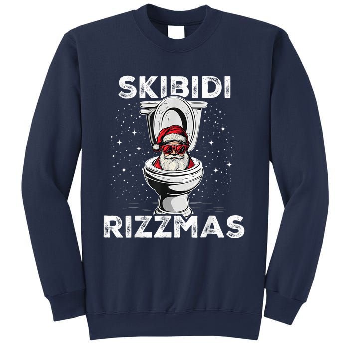 S.K.I.B.I.D.I Riz Zmas Funny Toilet Santa White Elephant Christmas Sweatshirt