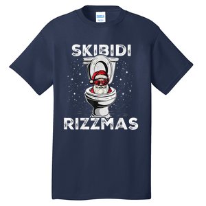 S.K.I.B.I.D.I Riz Zmas Funny Toilet Santa White Elephant Christmas Tall T-Shirt