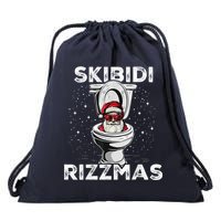 S.K.I.B.I.D.I Riz Zmas Funny Toilet Santa White Elephant Christmas Drawstring Bag