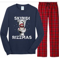 S.K.I.B.I.D.I Riz Zmas Funny Toilet Santa White Elephant Christmas Long Sleeve Pajama Set