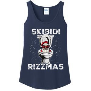 S.K.I.B.I.D.I Riz Zmas Funny Toilet Santa White Elephant Christmas Ladies Essential Tank