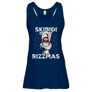 S.K.I.B.I.D.I Riz Zmas Funny Toilet Santa White Elephant Christmas Ladies Essential Flowy Tank