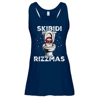 S.K.I.B.I.D.I Riz Zmas Funny Toilet Santa White Elephant Christmas Ladies Essential Flowy Tank