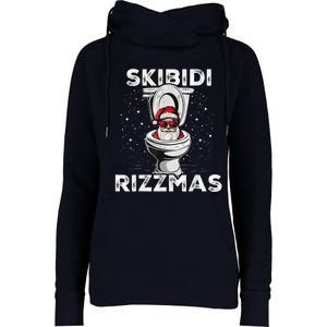 S.K.I.B.I.D.I Riz Zmas Funny Toilet Santa White Elephant Christmas Womens Funnel Neck Pullover Hood