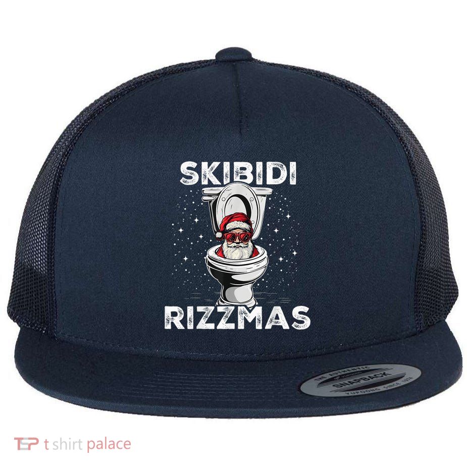 S.K.I.B.I.D.I Riz Zmas Funny Toilet Santa White Elephant Christmas Flatbill Hat