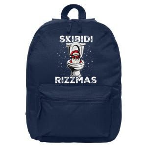 S.K.I.B.I.D.I Riz Zmas Funny Toilet Santa White Elephant Christmas 16 in Basic Backpack