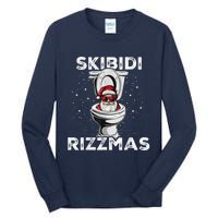 S.K.I.B.I.D.I Riz Zmas Funny Toilet Santa White Elephant Christmas Tall Long Sleeve T-Shirt