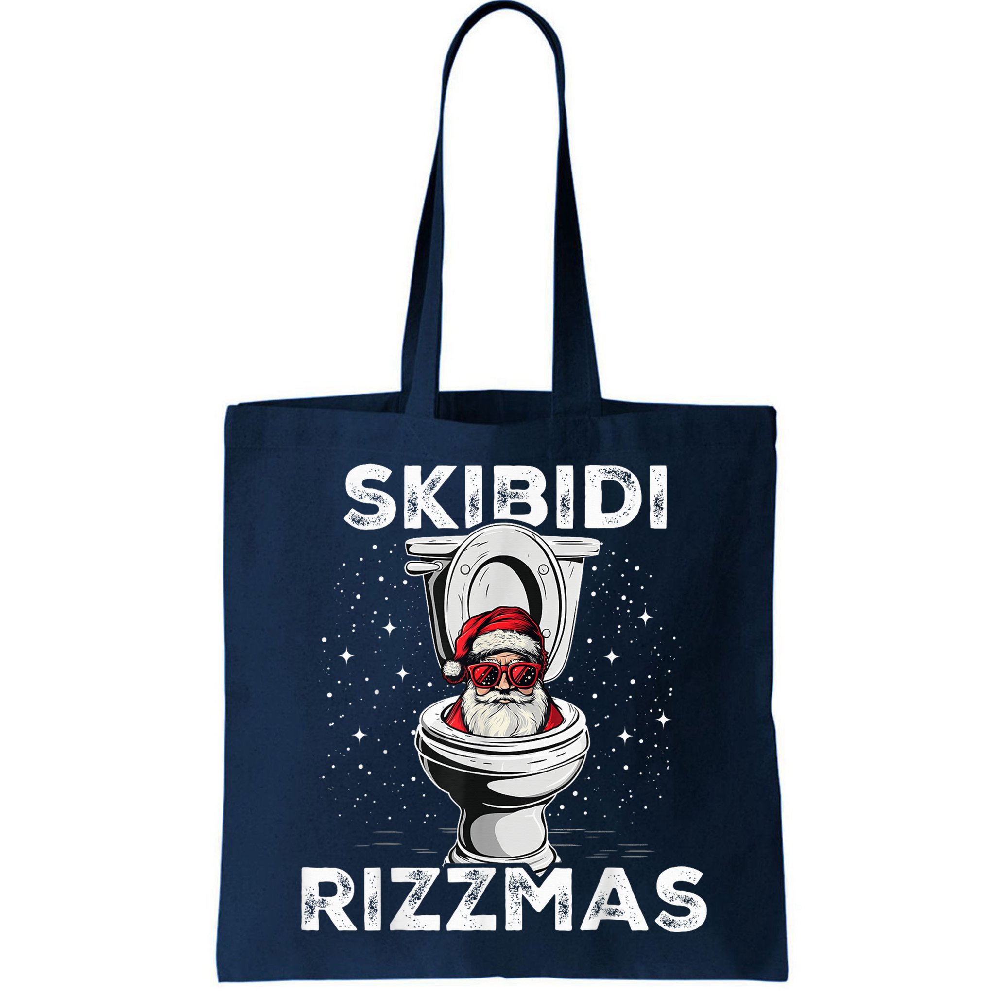 S.K.I.B.I.D.I Riz Zmas Funny Toilet Santa White Elephant Christmas Bag