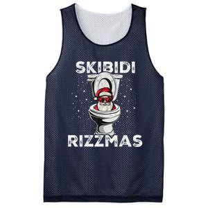 S.K.I.B.I.D.I Riz Zmas Funny Toilet Santa White Elephant Christmas Mesh Reversible Basketball Jersey Tank