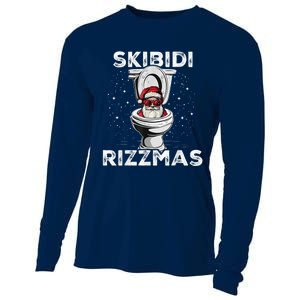 S.K.I.B.I.D.I Riz Zmas Funny Toilet Santa White Elephant Christmas Cooling Performance Long Sleeve Crew