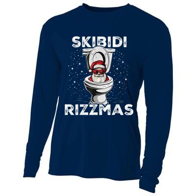 S.K.I.B.I.D.I Riz Zmas Funny Toilet Santa White Elephant Christmas Cooling Performance Long Sleeve Crew