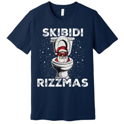 S.K.I.B.I.D.I Riz Zmas Funny Toilet Santa White Elephant Christmas Premium T-Shirt