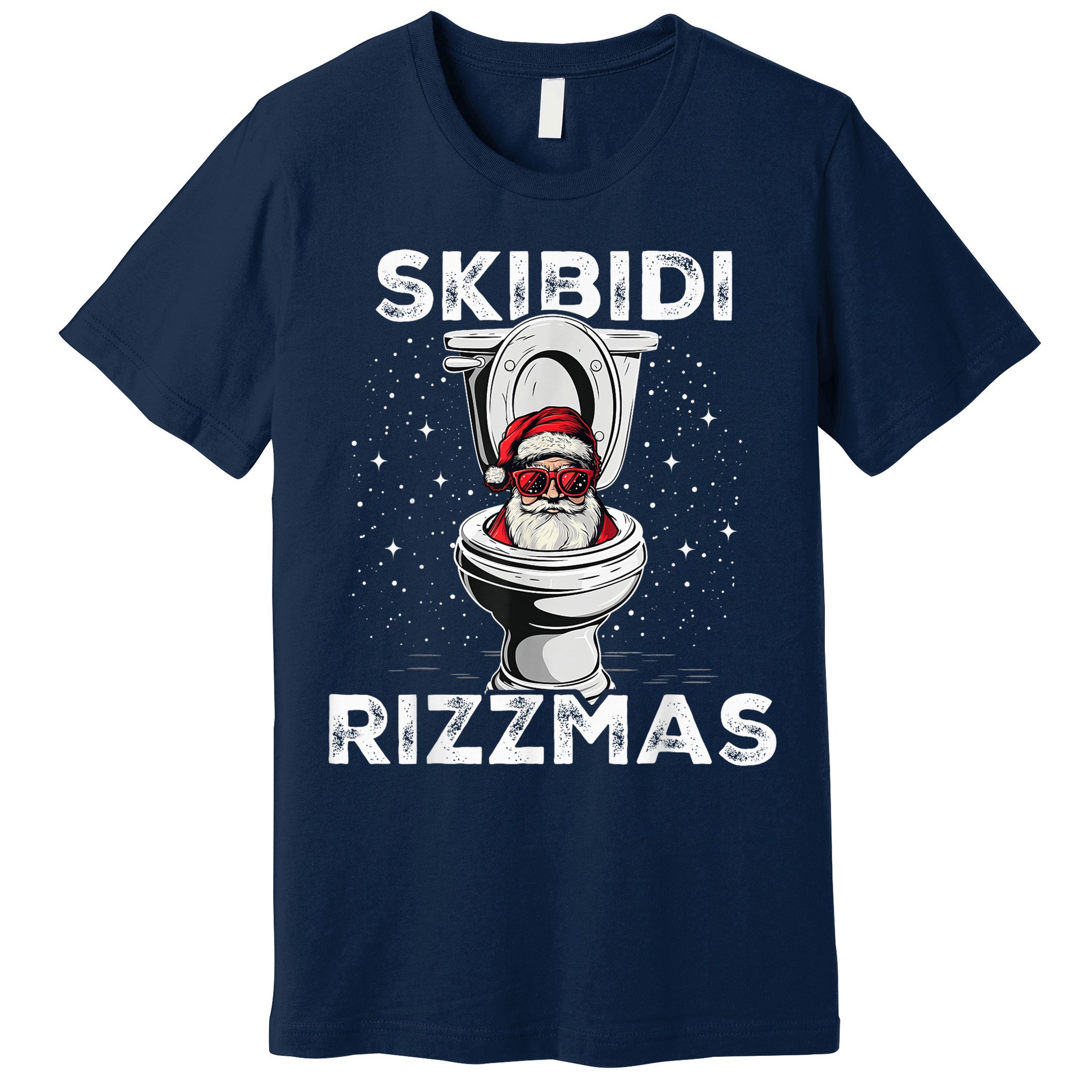 S.K.I.B.I.D.I Riz Zmas Funny Toilet Santa White Elephant Christmas Premium T-Shirt
