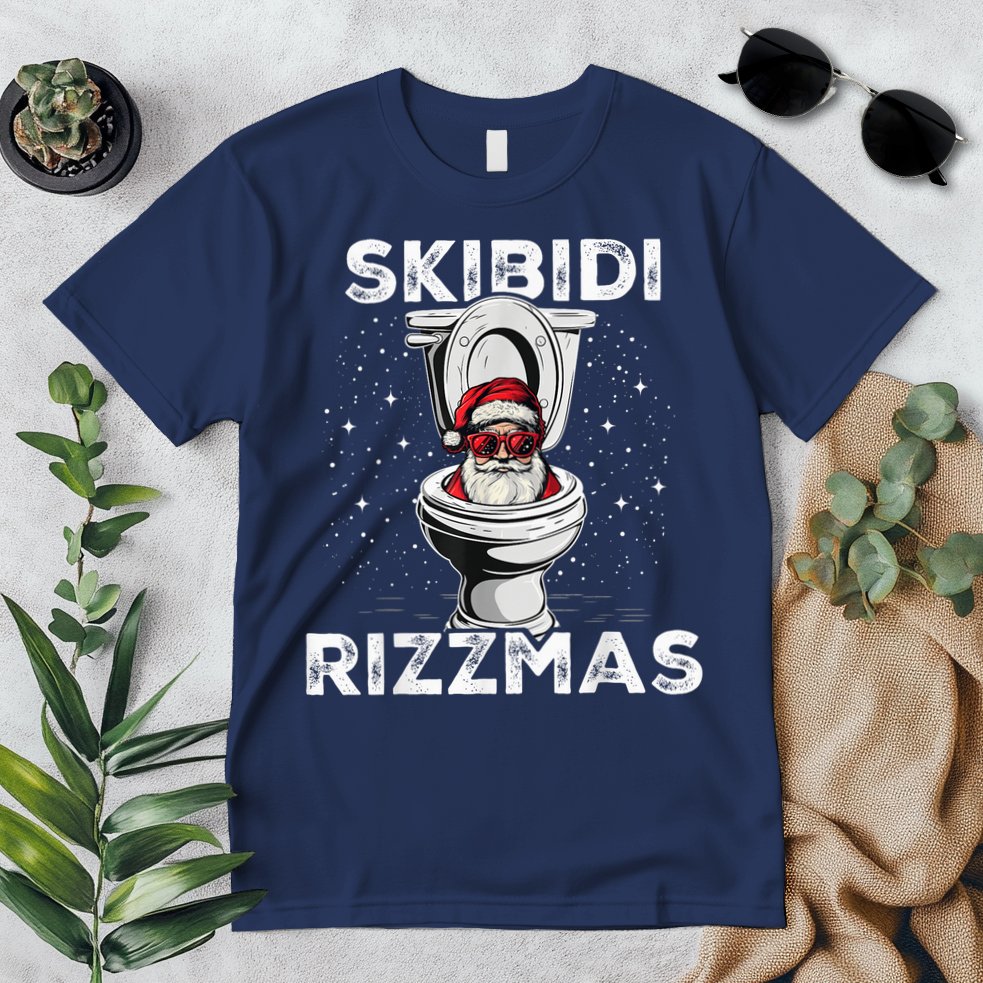 S.K.I.B.I.D.I Riz Zmas Funny Toilet Santa White Elephant Christmas Premium T-Shirt