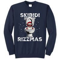 S.K.I.B.I.D.I Riz Zmas Funny Toilet Santa White Elephant Christmas Tall Sweatshirt