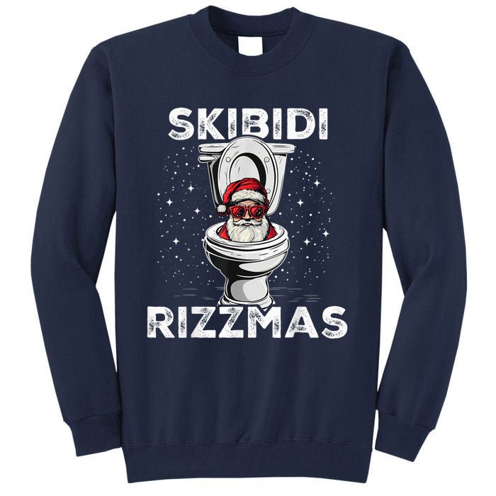 S.K.I.B.I.D.I Riz Zmas Funny Toilet Santa White Elephant Christmas Tall Sweatshirt